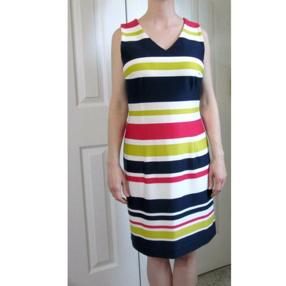 Womens Striped Sheath Dress, Summer Office Workwear Sunday Spring UK 10 is USA 6 - Picture 5 of 10